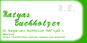 matyas buchholzer business card